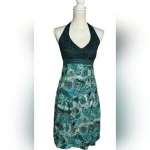 Athleta Pack Everywhere Halter Tie Bra Top Side Zip Smocked Back Dress - Size 0